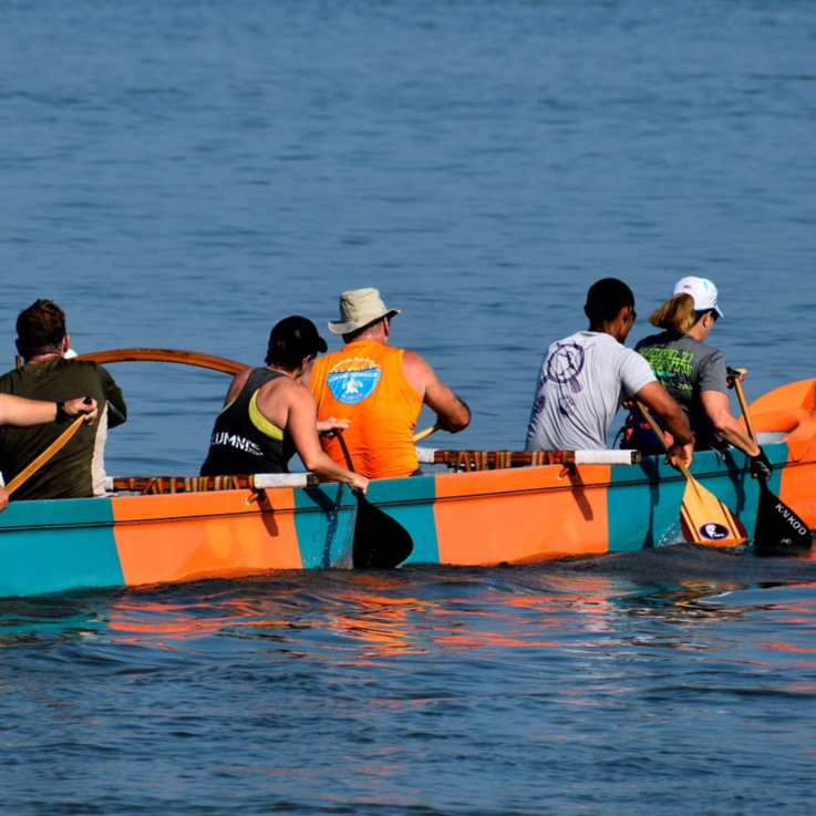 Passeio de canoa havaiana com golfinhos